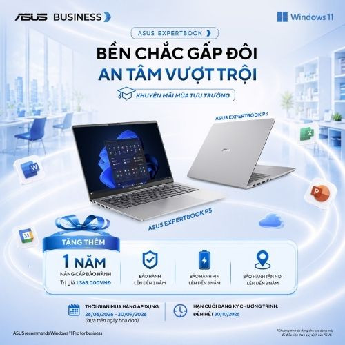 CTKM: SẮM EXPERTBOOK BỀN CHẮC GẤP ĐÔI AN TÂM VƯỢT TRỘI