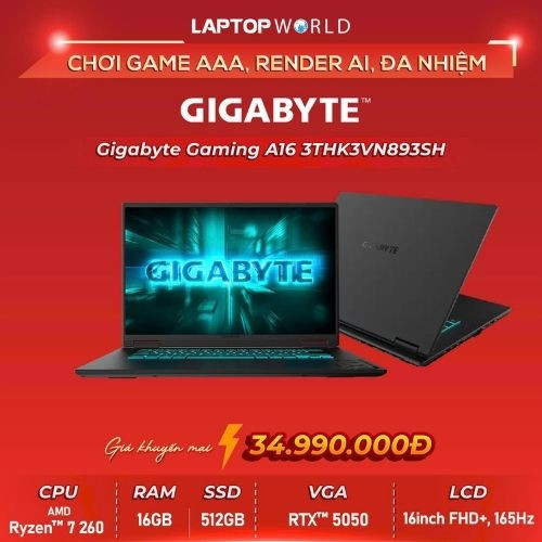 5 Lý do game thủ không thể bỏ qua Gigabyte Gaming A16 phiên bản AMD Ryzen 7 mới nhất.