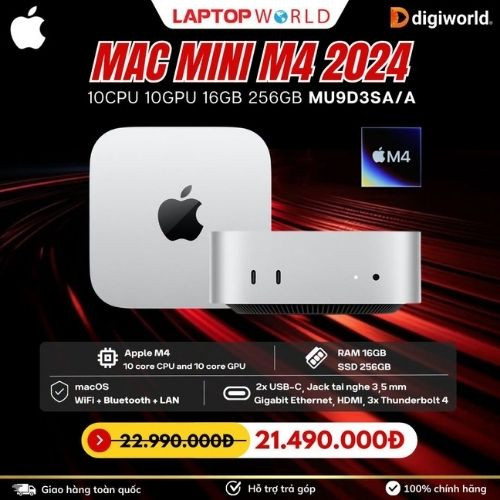 Mac mini M4 (16GB RAM/256GB SSD): Cấu hình cơ bản nhưng không hề tầm thường.