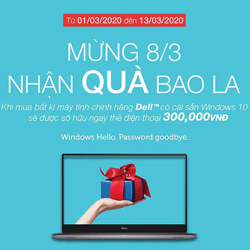 CTKM Dell: MỪNG 8 THÁNG 3 - NHẬN QUÀ BAO LA CÙNG DELL VIỆT NAM