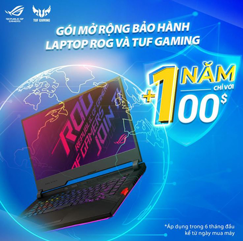 3 NĂM BẢO HÀNH CHO LAPTOP ASUS ROG, VỚI GÓI MỞ RỘNG THÊM 1 NĂM CHỈ 100$