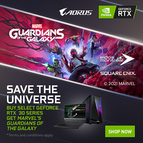 CTKM GIGABYTE: ''Mua PC/Laptop sử dụng Card đồ hoạ GeForce RTX 30 Series- Tặng game Marvel's Guardians of the Galaxy''