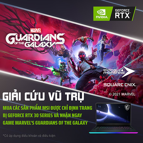 CTKM MSI: ''Mua laptop MSI nhận Code game “ Marvel’s Guardians of the Galaxy ”''