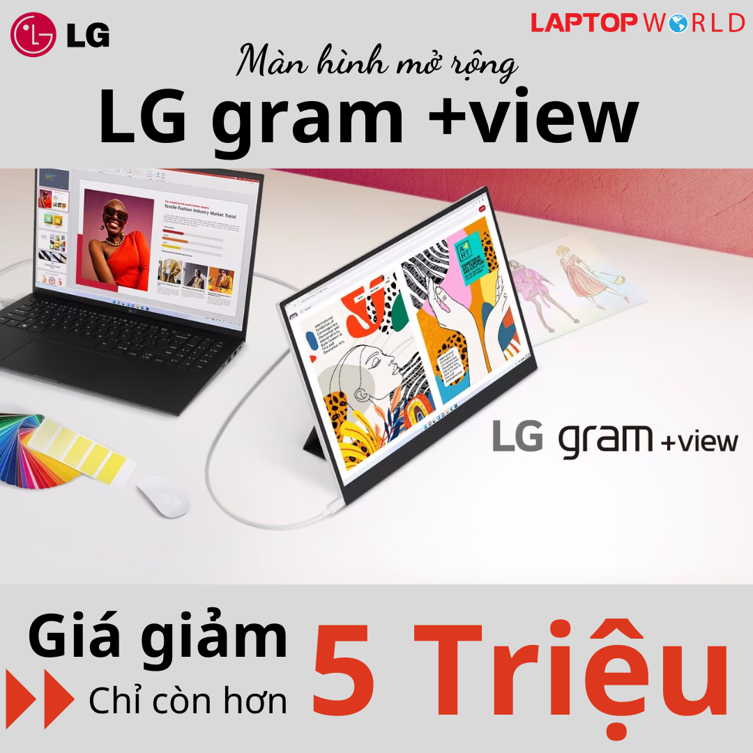 Màn hình mở rộng LG gram +view giá giảm chỉ còn hơn 5 triệu