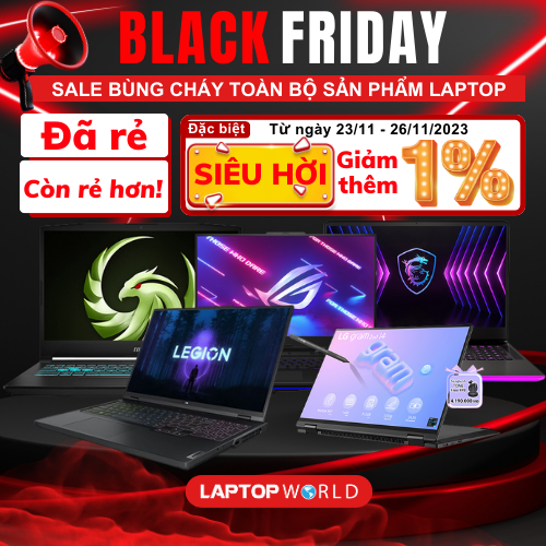 Black friday – Sale bùng cháy toàn bộ sản phẩm laptop