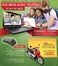 Mua laptop Lenovo, nhận xe máy đến trường