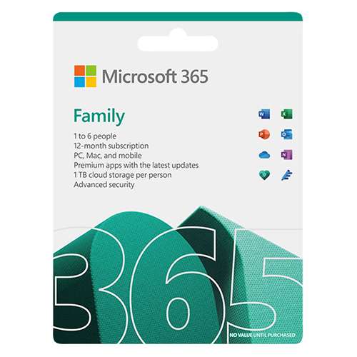 Phần mềm Microsoft 365 Family English APAC EM Subscr 1YR Medialess P8 (6GQ-01555) 6 user