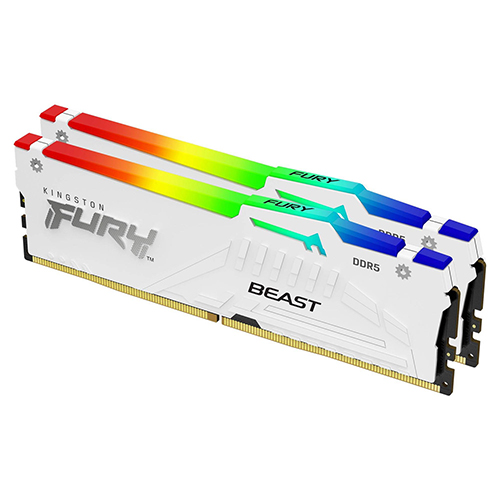 Ram Kingston FURY Beast White RGB 32GB (2x16GB) DDR5 bus 5200Mhz
