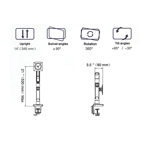 Giá đỡ màn hình máy tính North Bayou G70 Màu Trắng (22-35 inch)