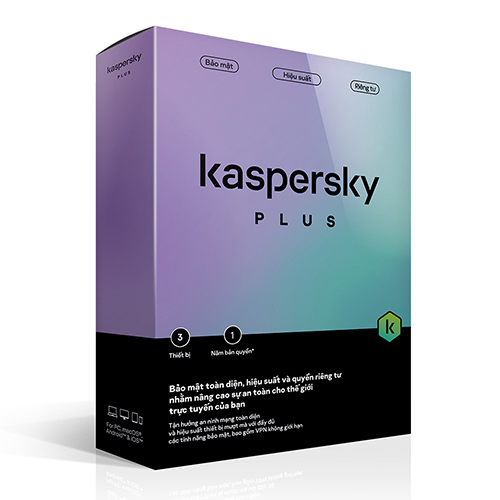 Phần mềm Diệt Virus Kaspersky Plus (3 Thiết Bị - 1 Năm)