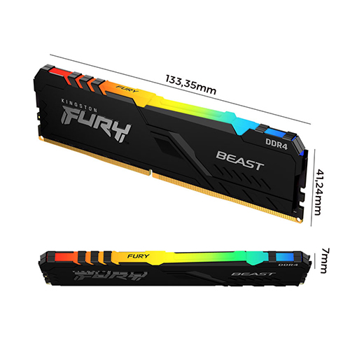 Ram Desktop Kingston Fury Beast RGB 32GB (2x16GB) DDR4 3200Mhz