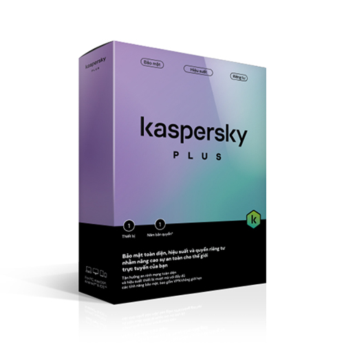 Phần mềm diệt virut Kaspersky Plus - 3U (3 thiết bị/ năm)