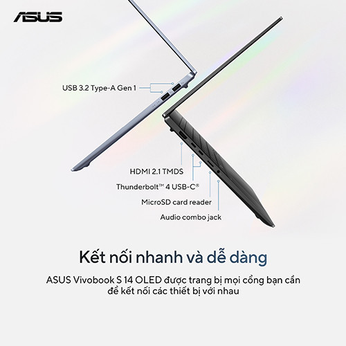 Laptop Asus Vivobook S 14 OLED S5406MA-PP136W (Intel® Core™ Ultra 5 125H | 16GB | 1TB | Intel® Arc™ Graphics | 14.0inch 3K OLED | Win 11 | Xanh) 