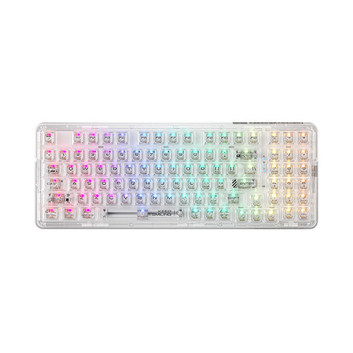 Bàn Phím Cơ Machenike K500F-B94W Tri-mode RGB White Transparent GR Crystal Switch