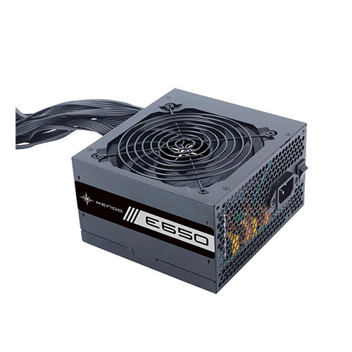 Nguồn máy tính KENOO ESPORT E650 650w (Mầu Đen/ Cáp Dẹt/ Fan 12cm)