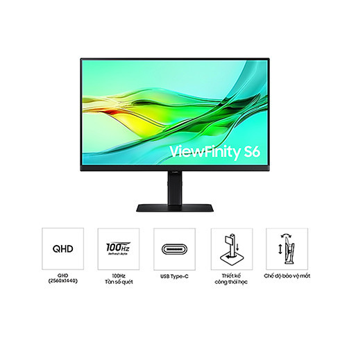 Màn Hình SAMSUNG ViewFinity S6 S60UD LS32D604UAEXXV (32 inch | 2K | IPS | 100Hz | 5ms)