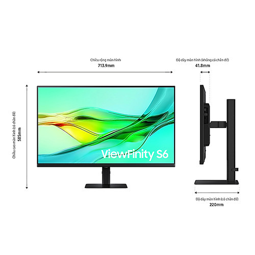 Màn Hình SAMSUNG ViewFinity S6 S60UD LS32D604UAEXXV (32 inch | 2K | IPS | 100Hz | 5ms)