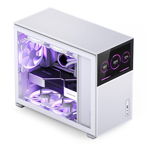 Vỏ Case JONSBO D31 MESH SC WHITE (MINI TOWER | Màu Trắng | Màn hình phụ 8'')