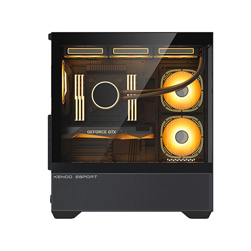 Vỏ Case KENOO ESPORT AK400 - Màu Đen (EATX, Case Bể Cá)