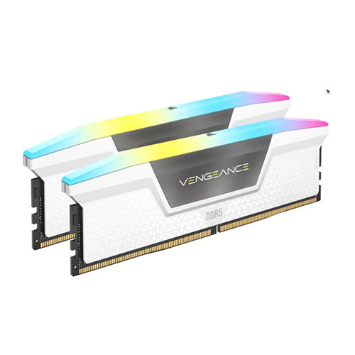 Ram desktop CORSAIR VENGEANCE RGB 64GB (2x32GB) DDR5 5200Mhz White (CMH64GX5M2B5200C40W)