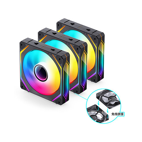 Bộ 3 Quạt JONSBO ZL-120B (3 IN 1) BLACK infinity (Ghép Nối Không Dây)