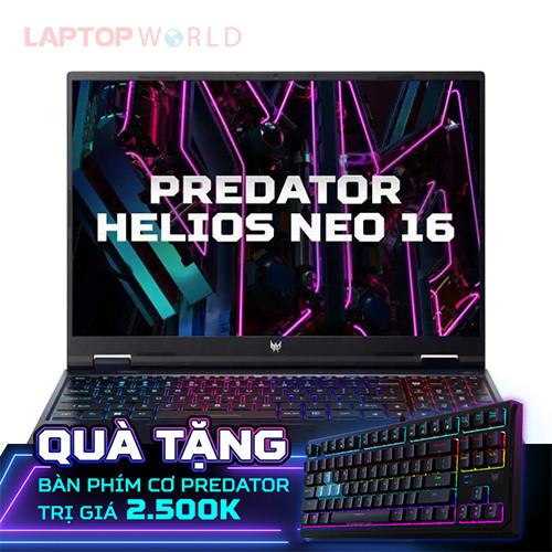 Laptop Acer Predator Helios Neo PHN16-72-78DQ NH.QNNSV.00U (Core i7-14650HX | 16GB | 1TB |  RTX 4060 | 16inch WQXGA 240Hz | Win 11 | Đen)