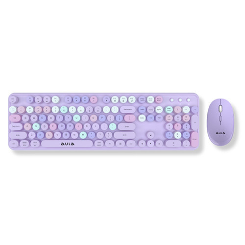 Bộ bàn phím chuột không dây Aula AC306 màu tím