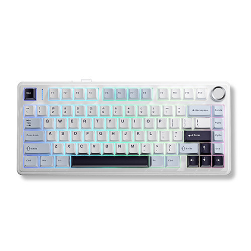 Bàn phím cơ AULA F75 3 Mode Ice Blue Ice Vein switch (Xanh nhạt+trắng+xanh đậm)