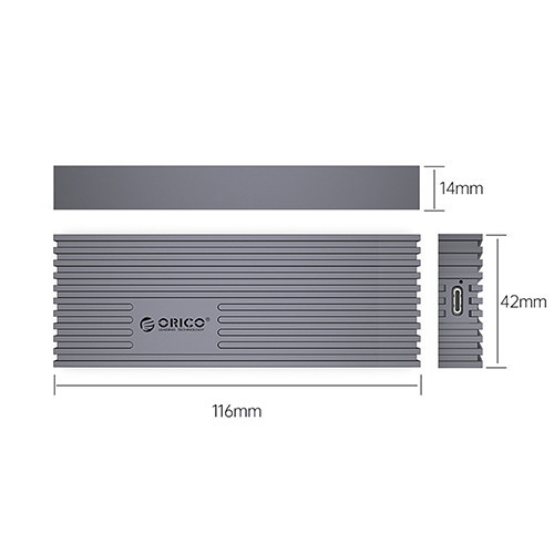 Hộp ổ cứng SSD ORICO USB 3.2 M.2 NVME TypeC - Tốc độ 20Gbps (M233C3-G4-GY-BP)