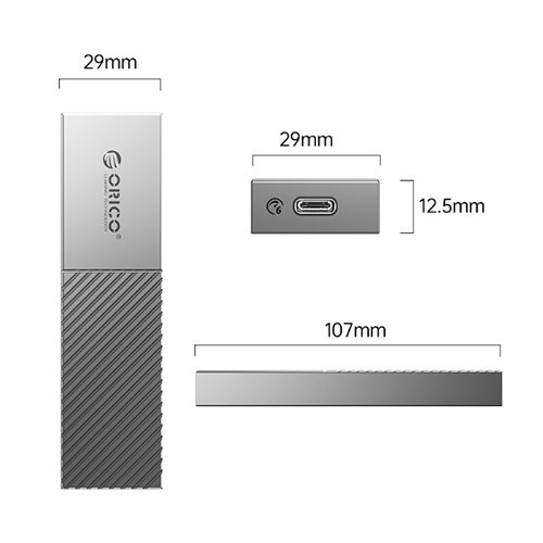 Hộp ổ cứng SSD ORICO M.2 NVME TypeC - Tốc độ 10Gbps - Màu Xám (M206C3-G2-GY)