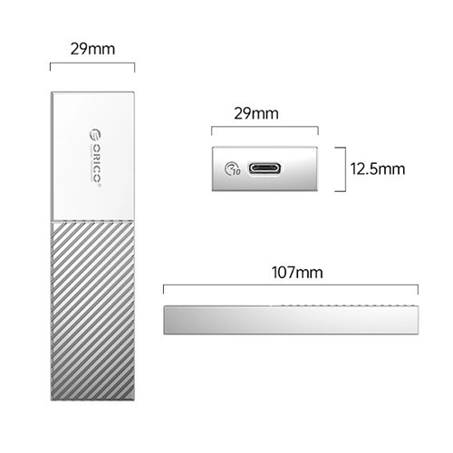 Hộp ổ cứng SSD ORICO M.2 NVME TypeC - Tốc độ 10Gbps - Màu Bạc (M206C3-G2-GY)