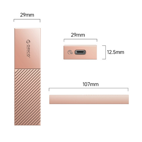 Hộp ổ cứng SSD ORICO M.2 NVME TypeC - Tốc độ 10Gbps - Màu Vàng đồng (M206C3-G2-GY)