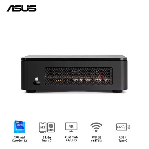 PC Mini Asus Intel NUC 12 Pro Tall (Intel Core i5-1240P | DDR4 | Iris XE Graphics | SSD NVMe | Thunderbolt 4 | Wi-Fi 6E | Đen) WallStreet Canyon - RNUC12WSHI500001I
