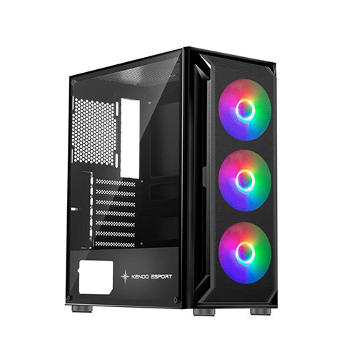 Vỏ Case KENOO ESPORT AF302 - 3F - Màu Đen (ATX/ 3 Fan RGB)