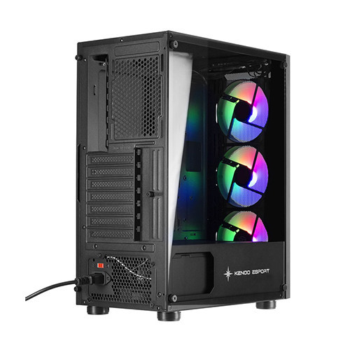 Vỏ Case KENOO ESPORT AF302 - 3F - Màu Đen (ATX/ 3 Fan RGB)