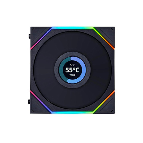Fan Case Lian Li TL120 LCD reverse blade Single Black (Màn Hình LCD, Led Vô Cực, Đảo Chiều)