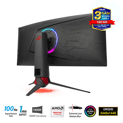 Màn hình Game Cong ASUS ROG Strix XG35VQ 35 inch Ultra Wide QHD1ms MPRT 100Hz 21:9 100Hz Aura Sync FreeSync 