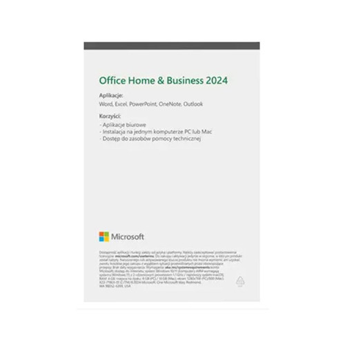 Phần mềm Microsoft Office Home & Business 2024 English APAC EM Medialess (EP2-06630) FPP/Box