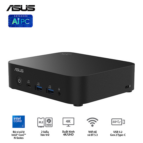 PC Mini Asus NUC 14 Essential RNUC14MNK355 (Intel Core 3 N355 | DDR5-4800 | 1x M.2 22x80/2242 PCIe Gen3x4 | 1x LAN | No-OS)