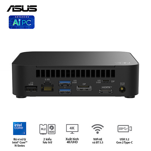 PC Mini Asus NUC 14 Essential RNUC14MNK355 (Intel Core 3 N355 | DDR5-4800 | 1x M.2 22x80/2242 PCIe Gen3x4 | 1x LAN | No-OS)