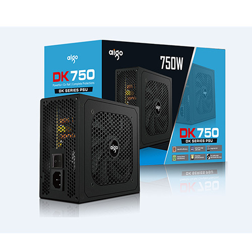 Nguồn máy tính AIGO MODEL DK750 750W, APFC, 85+ EFICIENCY