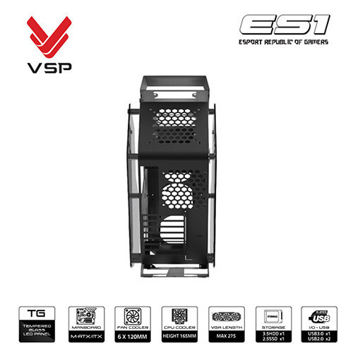 Vỏ case VSP Esport Republic Of Gamers ES1 | Đen