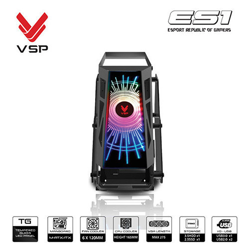 Vỏ case VSP Esport Republic Of Gamers ES1 | Đen
