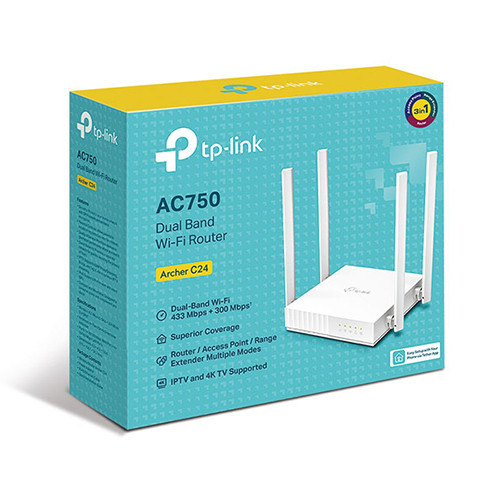 Bộ Phát Wifi TP-Link Archer C24 Router WiFi AC750 băng tần kép 2.4/5 GHz