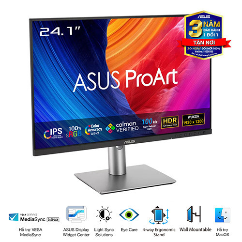Màn Hình ASUS ProArt PA248QFV (24.1 inch | IPS | WUXGA | 100Hz | 5ms | Speaker)