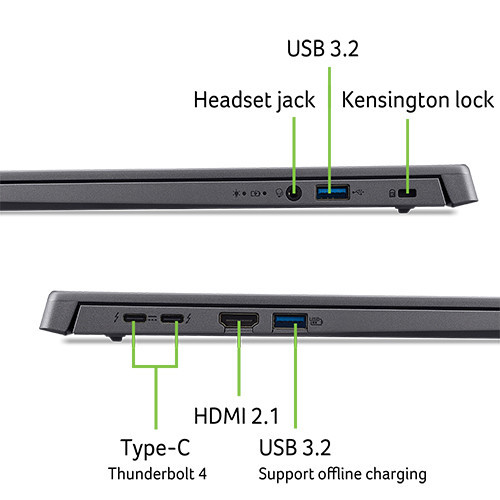 Laptop Acer Aspire 16 AI A16-71M-71U7 NX.J4YSV.002 (Ultra 7 155H | 16GB | 512GB | Intel® Arc™ Graphics | 16 inch FHD+ | Win 11 | Xám)