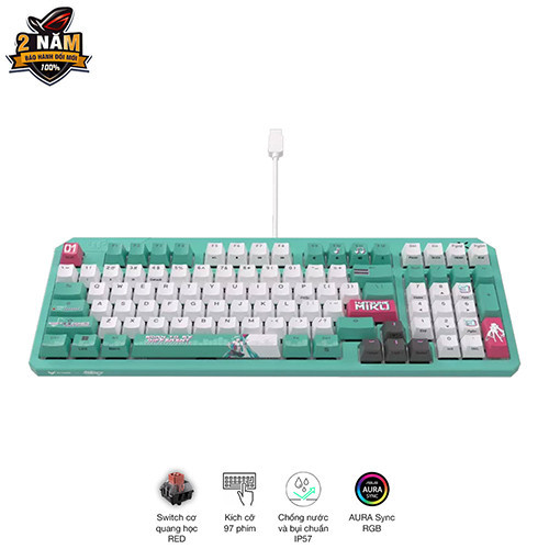 Bàn phím cơ Asus TUF K3 Gen II Hatsune Miku Edition