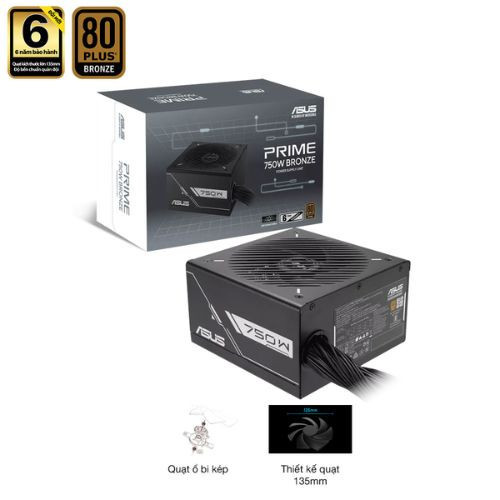Nguồn máy tính ASUS PRIME 750B 750W (80 Plus Bronze, Non-modular)