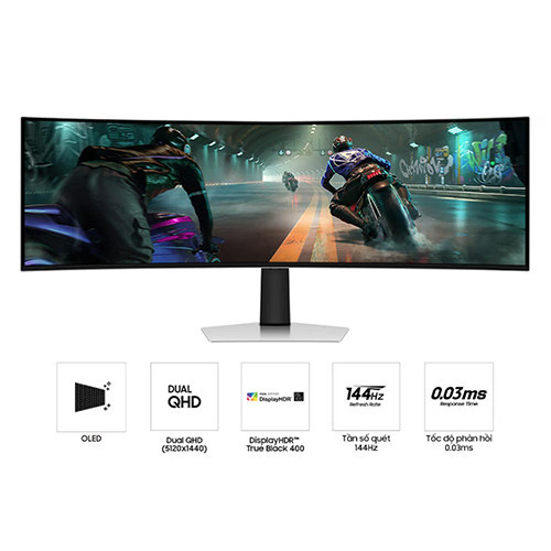 Màn Hình Gaming SAMSUNG Odyssey G9 LS49DG910SEXXV (49 inch | Dual QHD | OLED | 144Hz | 0.03ms)
