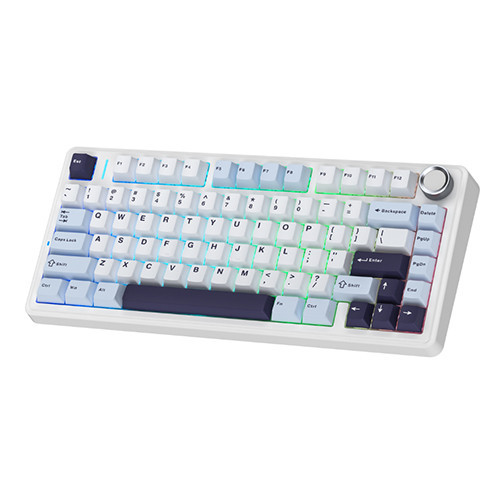 Bàn phím cơ AULA F75 3 Mode Glacier Blue Outemu Silent Peach V3 switch